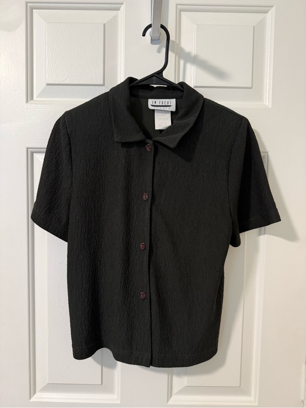 Enfocus Studio Olive Short-Sleeve Button Down Shirt